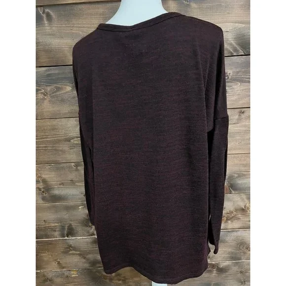 Women’s Bellamie Burgundy Shirt with Leopard print pocket - Picture 7 of 7